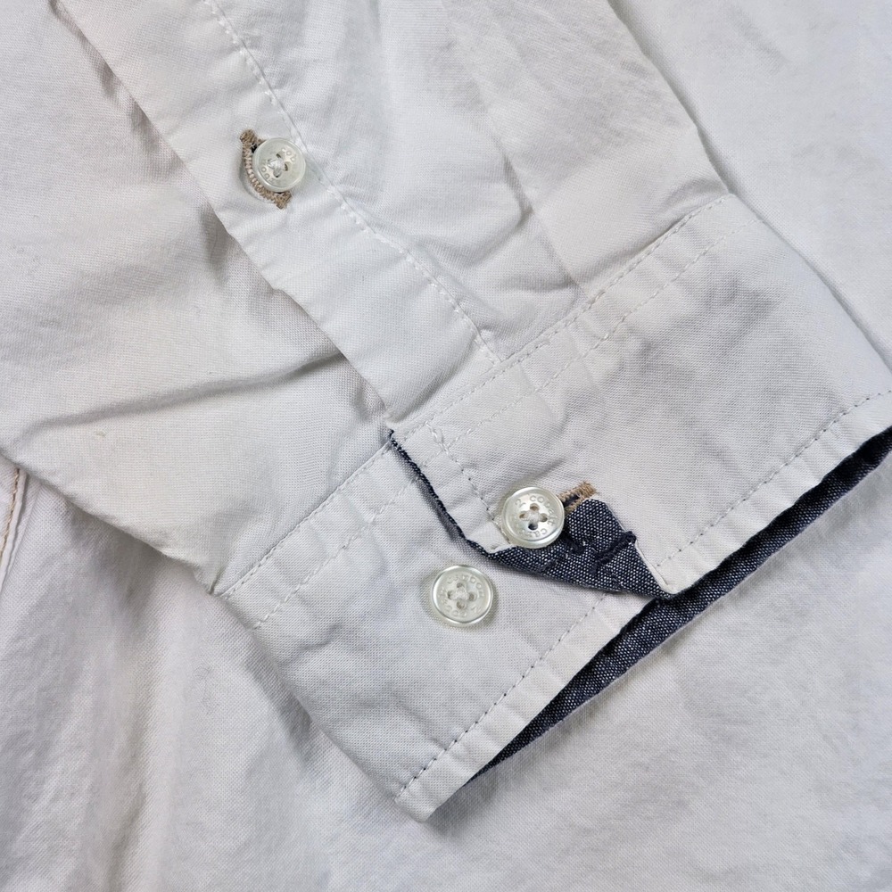 Carbon2cobalt Shirt Mens 2XL White Cotton Button Up Long Sleeve Chambray Casual - Picture 4 of 13